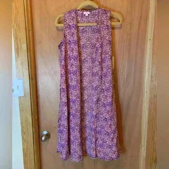 NWT LulaRoe Joy Open Front Vest Cardigan Purple Multi Color Small - Picture 15 of 15